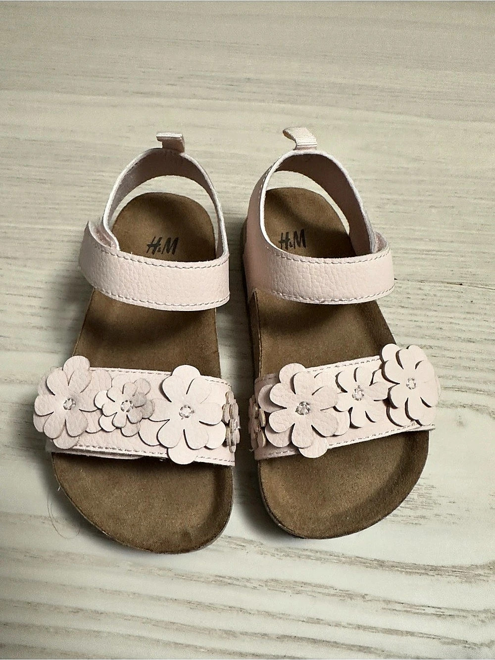 H&M Kids Pink Floral Sandals Pink Floral Strap Sandals in Pink